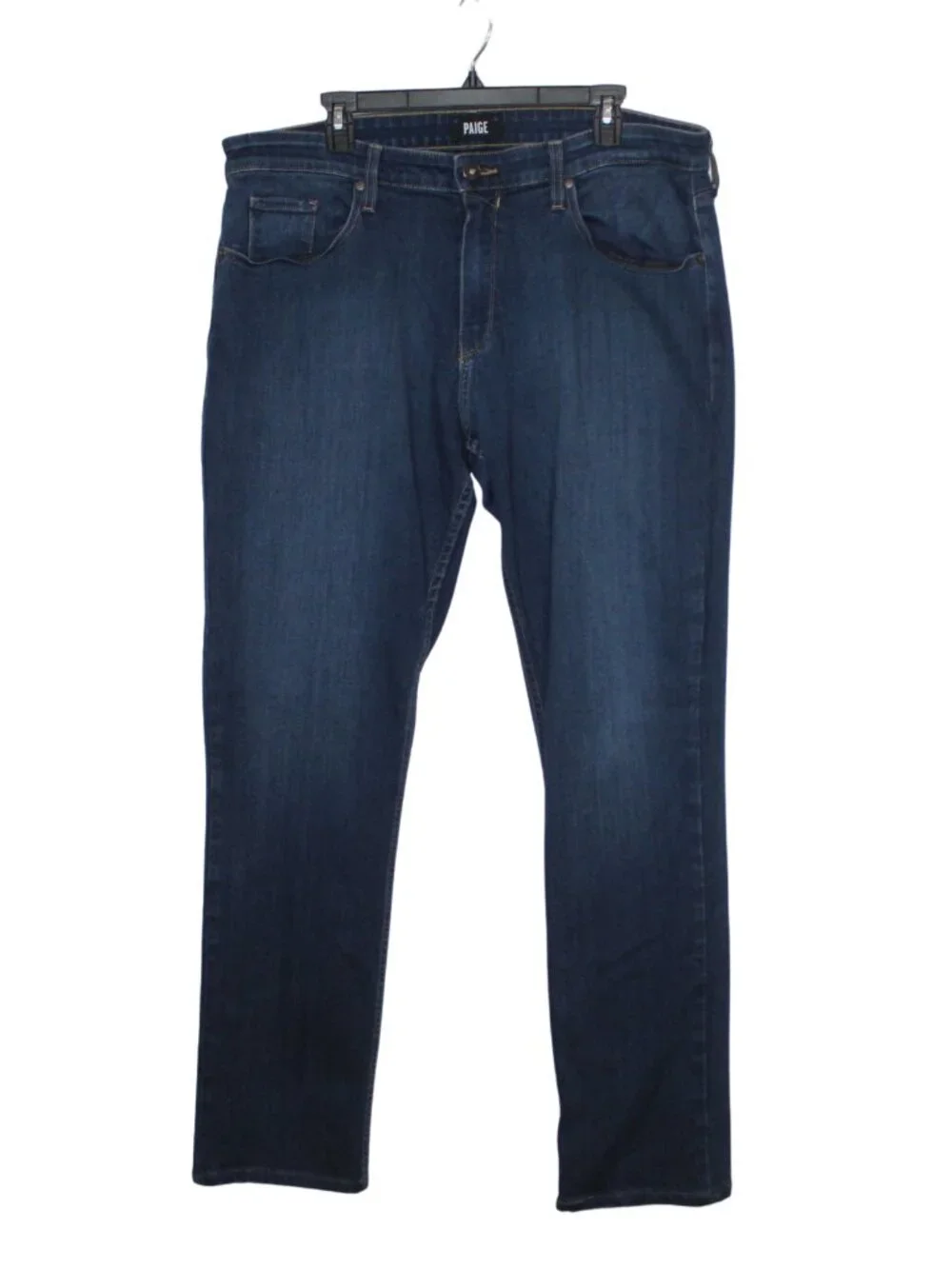 Paige federal dark wash straight leg stretchy jeans